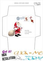 Funny Santa envelope Santa Claus & candy cane with post address 56
